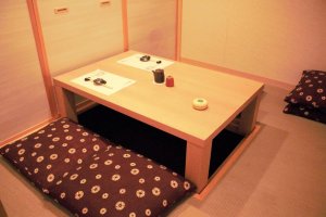 Reserve a cosy tatami room for privacy