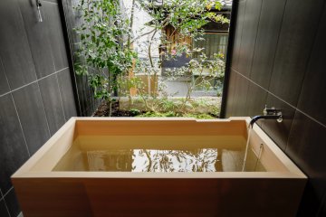 Private onsen attached to a room