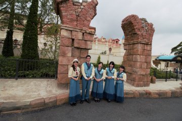 Soaring staff outside the attraction