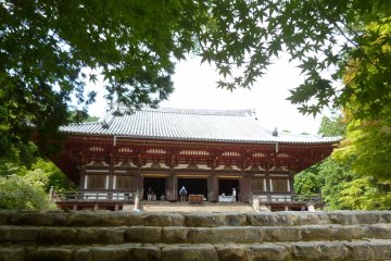 The main hall which houses an image of Yakushi Nyorai, the Buddha of Healing