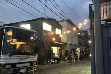 Early evening at the Dream Drive Depot launch party