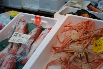 Some of the seafood on offer at Adachi Market