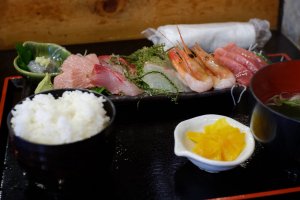 Fresh sashimi from the market