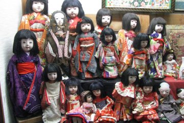 A collection of old Japanese dolls