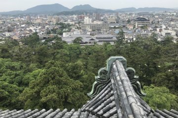 From the top of Matsue Castle looking out over the city
