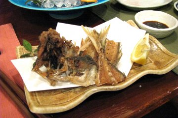 Roasted fish ends, though we ate the middle part as sashimi