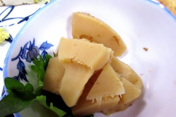 Bamboo shoots prepared for eating