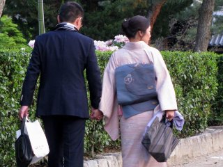 Женщины в кимоно встречаются чаще, чем мужчины