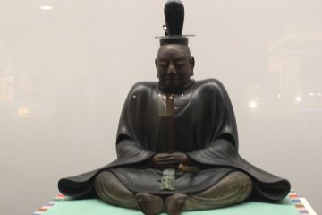 A  carved sculpture of Tokugawa Ieyasu at the Edo-Tokyo Museum