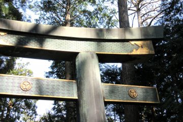 Священные тории, ведущие к месту погребения Токугава Иэясу
