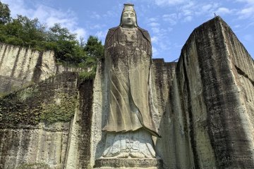 Heiwa Kannon stands tall near Oyaji Temple