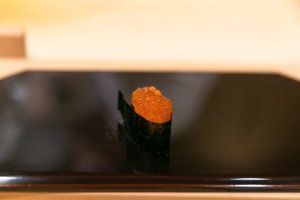 Ikura, one of a sushi course's final flourishes