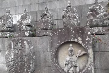 Some venerable statues in the graveyard