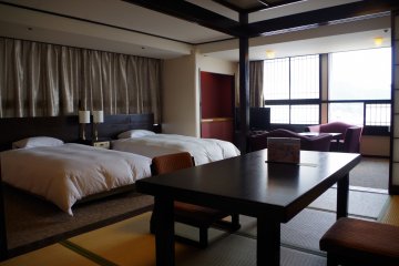 Japanese and Western style of living can be fit into a single room