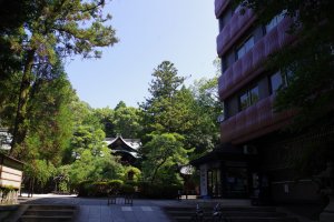 The shrine merges as part of Hotel Heian No Mori Kyoto