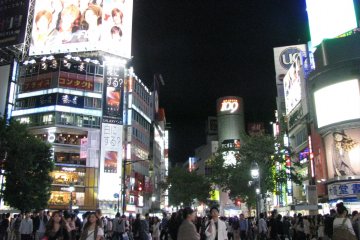 Night illumination of Shibuya