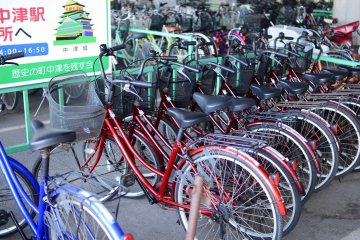 The bike parking lot where all rental bikes are kept