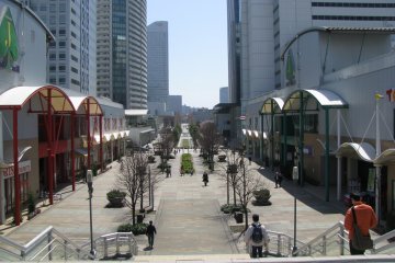 Straight and wide streets of central Yokohama
