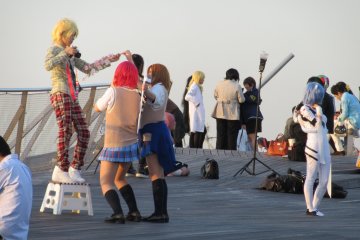 A cosplay photo session