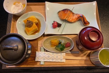 The breakfasts are traditional Japanese fare