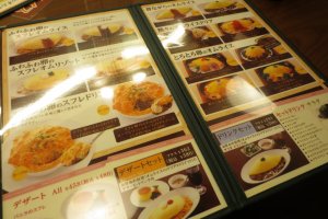 The colorful menu complete with pictures of mouth-watering egg dishes