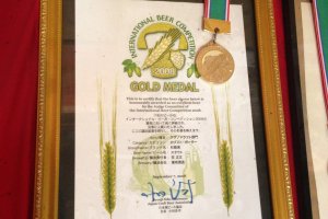 Their gold medal from the International Beer Competition