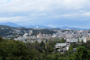 The view of Sendai features a lot of greenery