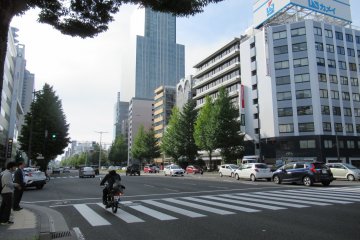 Wide streets of Sendai