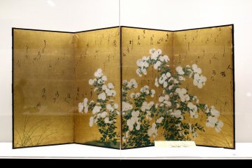 An old traditional screen at the Sendai City Museum