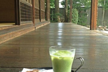 Iced green tea on the veranda