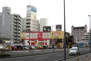 The hotel can be spotted from the exit of JR Mito Station