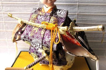 Samurai doll dressed in traditional clothing
