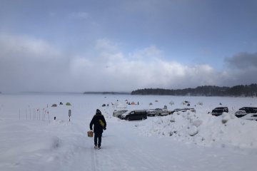 Walking on the frozen lake