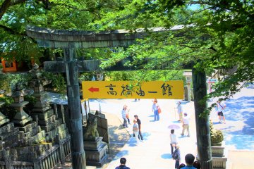 The torii gate in the shrine precincts
