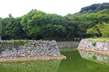 A view of the moat where Hagi Castle once stood