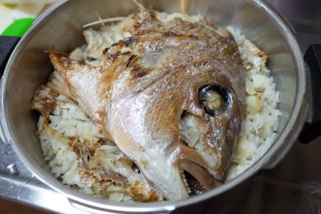 Tai-meshi, sea bream mixed with rice