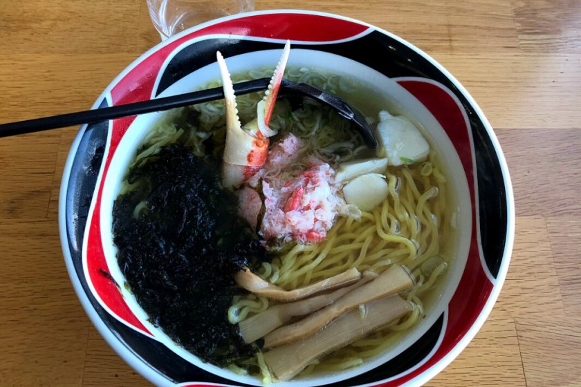 Priced at 900 yen, the Okhotsk ramen is great for seafood fans