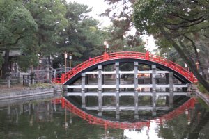 The famous drum bridge at Sumiyoshi Taisha Grand Shrine