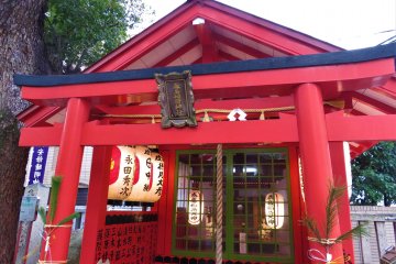 One of the many shrines you pass on the Hankai Tramway