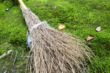A gardener's old-style rake