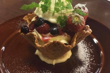 Decadent dessert at Manyo Club's Izakaya