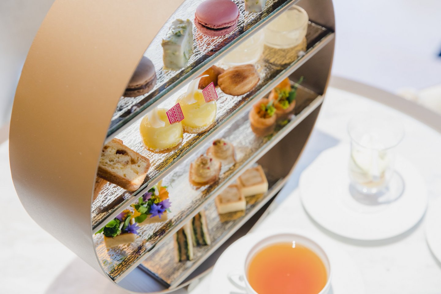 The afternoon tea incorporates various flavors (and vibrant colors!) of summer