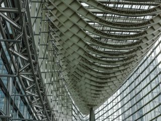 The spectacular boat shaped roof is a sight to behold as you enter the building