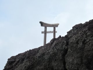 Sacred torii close to the summit