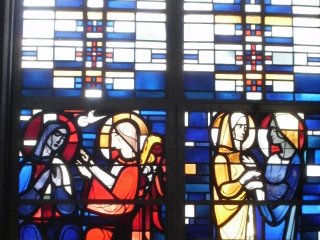 Stained glass windows tell Bible stories