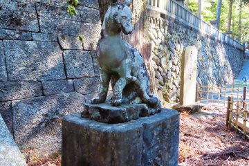 Wolf statue at main shrine