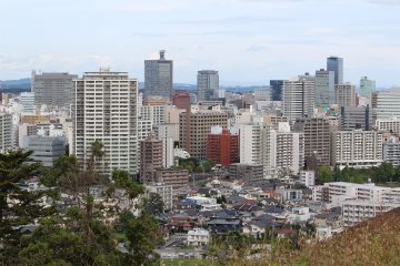 The view of Sendai from Aoba site