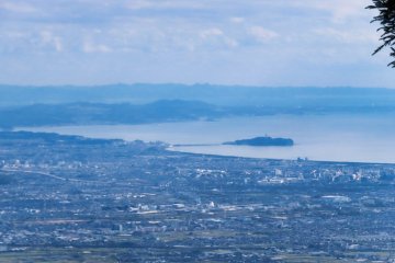 View of Enoshima Island on the way back down