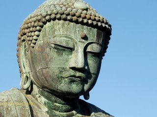 Detailed shot of the Buddha's head