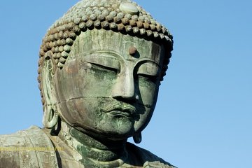 Detailed shot of the Buddha's head
